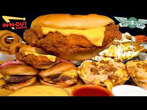 ASMR MUKBANG ANIMAL STYLE IN-N-OUT & WINGSTOP WITH EXTRA RANCH