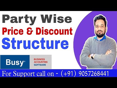 Party Wise Price/Discount Structure in Busy Accounting Software. #PriceStructure #discountstructure