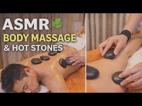 ASMR 🌿 Deep Neck, Shoulder, Back & Hip Massage + Hot Stone Therapy | No Talking | Relaxing Sounds