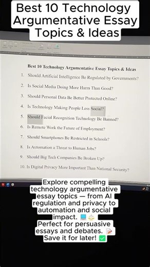 Best 10 Technology Argumentative Essay Topics & Ideas