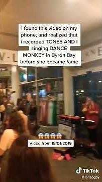 ‪@tonesandi‬ busking & singing "Dance Monkey" before fame (#shorts)
