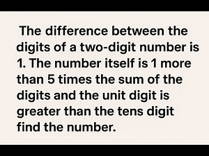 How to Solve Tens & Units Digit Word Problems Using Simultaneous Equations