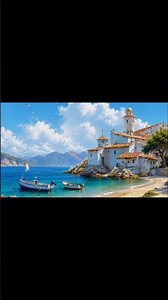 🎨 Can You Paint This Stunning Mediterranean Seaside? #huyacrylicpainting #painting #acrylicscenery