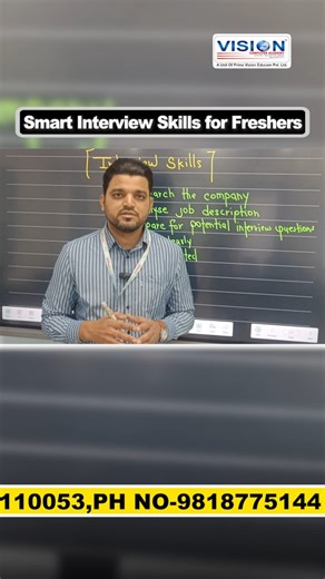 Vision Academy on Instagram: "Smart Interview Skills for Freshers Part-2 #spoken #spokenenglish #interviewtips #interviewpractice #VisionComputerAcademy"
