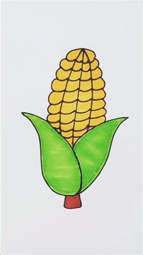 corn 🌽 easy drawing for beginners #shorts #corn #art #easydrawing #drawing #artcastle #satisfying