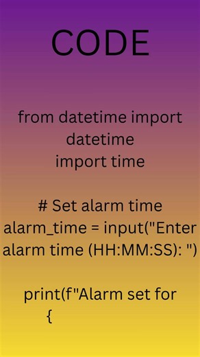 Build an Alarm Clock with Python in 1 Minute 💻||Alarm Clock Project in Python