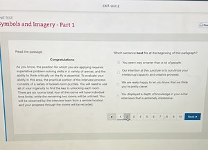EXIT: Unit 2NIT TEST:ymbols and Imagery - Part 1Read the p... | Filo
