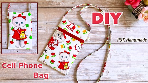 Sewing Ideas! How to Make Cell Phone Bag | #diy #handmade #cellphonebag #sewing #diyprojects #diycrafts #diyideas #bag #pouchbag | P&K Handmade