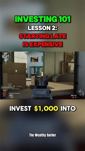 Investing 101, Lesson 2: Starting Late Is Expensive 📉 #investing #finance #callofduty