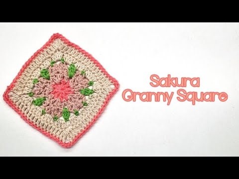 Beautiful Sakura Cherry Blossom Granny Square Crochet 🌸 Easy Step-by-Step Tutorial for Beginners