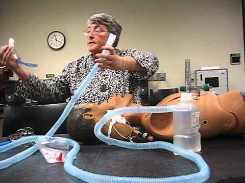 Aministration of bland aerosol to mask, trach collar and Briggs adaptor