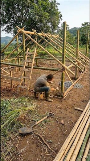 Building a Bamboo House Alone | Full Timelapse Construction From Start to Finish
