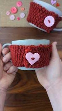 cardboard loom woven mug cozy tutorial ❤️ #kidcrafts #handmade #easycraft #valentinesday