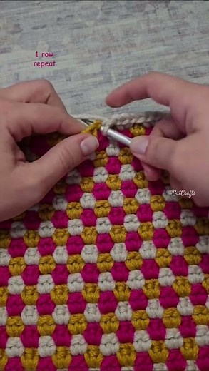 Easy Crochet Pattern For Beginners | 1 row repeat | Crochet Blanket #crochettutorial #easycrochet
