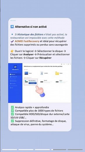 Historique des fichiers Windows 11 : récupérer vos fichiers