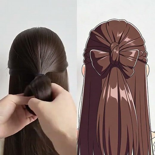 Super beautiful bow and half-tied hair#Hairstyle tutorial#Half-tied hair#Compile and distr