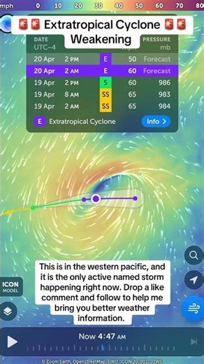🚨🚨 Extratropical Cyclone Weakening 🚨🚨 #tropicalcyclone #hurricane #weather #weathernews