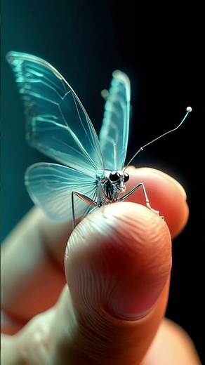 First fligtht of an robot butterfly #robotic #scifiaesthetic #nanorobots
