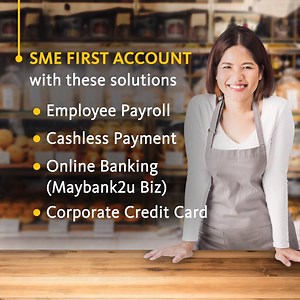 The business current account that offers one stop business solutions from employee payroll, cashless payment solutions and more. You can even earn bonus interest when you save more and perform bulk payments online. Learn more: http://mybk.co/jq8f30mewRv #MaybankSME | Maybank
