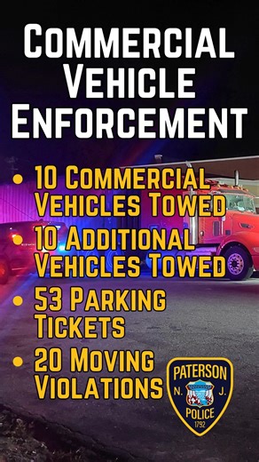 6.1K views · 73 reactions | Paterson Police carried out coordinated citywide enforcement this weekend. From Quality of Life and Violent Crime Suppression to Commercial Vehicle and Nightlife operations, multiple units worked together to keep the city safe, issuing summonses, towing vehicles, closing a bar for safety violations, and seizing narcotics from illegal activity. Every shift. Every weekend. Enforcement doesn’t stop. #PPDNextGen | Paterson Police Department | Facebook