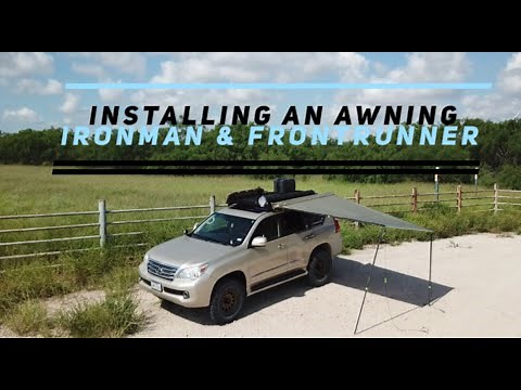 Ironman awning using Frontrunner brackets on a Slimline 2 roof rack