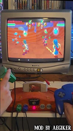 Zelda OOT Splitscreen PvP Dusty Dunes Young Link
