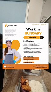 Cleaner Chef Bound For Hungary #JobOpening #jobsearch #JobOpportunities #jobopportunity | Abegail Zeta Jose