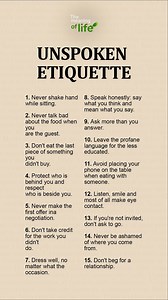 Unspoken Etiquette | The meaning of life