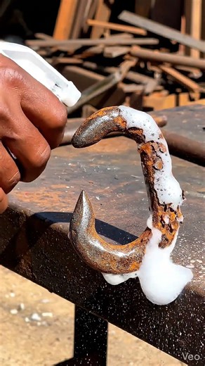 Rust Removal on Old Metal Hook