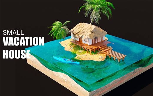 Blender 2.5D 度假小岛建模与渲染