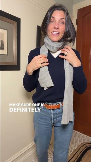 An easy way to style your oblong scarf