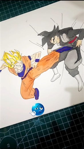 how to draw the Goku Black goku#art 😈😱