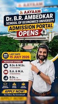 Dr. B.R. Ambedkar School of Economics University Admission 2026 | Portal Open | CUET UG