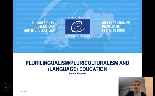 Videoconference (2020) - Plurilingualism/pluriculturalism and (language) education (Enrica Piccardo)