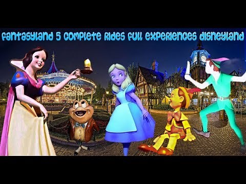 Disneyland Fantasyland 5 Complete Rides. Pinocchio, Peter Pan, Alice, Mr. Toad, Snow White