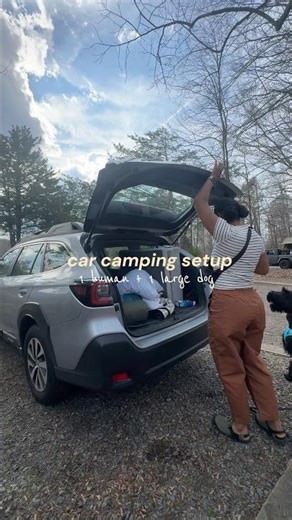 My car camping setup in my 2025 Subaru Outback ⛺️🚙 #carcamping #camping