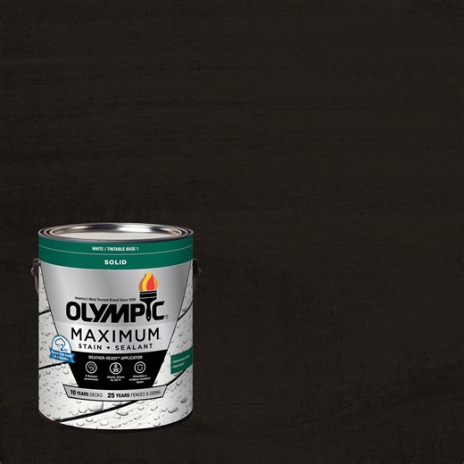 Olympic Maximum 1 Gallon SC-1028 Ebony Solid Color Exterior Stain and Sealer in One