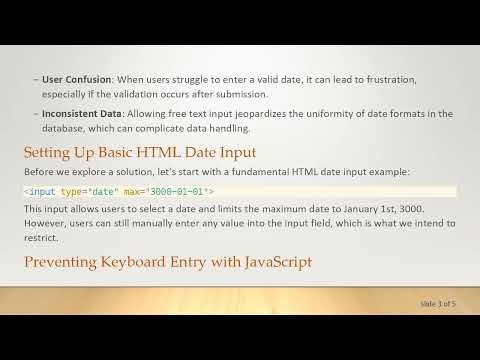 How to Stop Keyboard Entry on HTML Date Inputs for Better Date Control