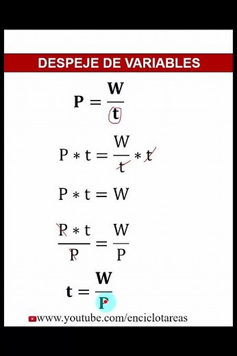 DESPEJE DE FÓRMULAS - POTENCIA MECÁNICA (TIEMPO)