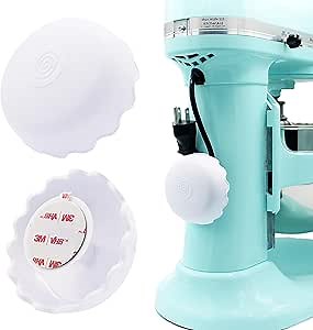 2-Pack Patented Heat-Resistant Cord Organizer for Appliances, Kitchen, Computers & More | Stick-On Cord Wrappers with Flexible Base, Secure Scalloped Edge, White (3 x 1.5 Inches)