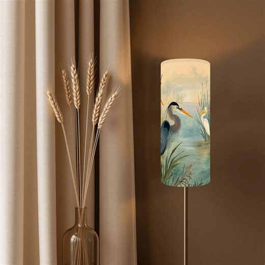 Coastal Heron Floor Lamp, Wetland Bird Nautical Light - Etsy
