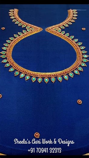 Simple aari work blouse designs for beginner