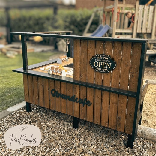 DIY Mud Kitchen Plan – Printable Outdoor Play Kitchen “strandcafé” | PDF Build Instructions for Kids | Backyard Toy Kitchen Project - Etsy