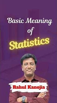 Basic Meaning of Statistics Introduction for Beginners | Statistics Explained in Simple Words #rsg