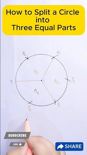 Divide a Circle into Three Parts #shorts #geometry #circledrawing