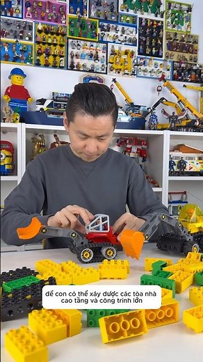 The talented dad makes super cool earthmoving cranes.