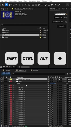 Shortcut in After Effects