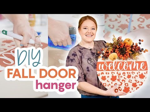 DIY Fall Door Hanger Tutorial // Need to know Stencil HACK!