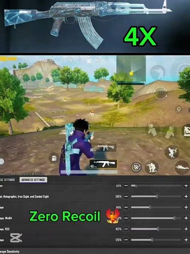 AKM + 4x No Recoil🐦‍🔥#bgmibgmi #ZODPUBG #AKM #NoRecoil #BGMI #PUBGMobile #Sensitivity