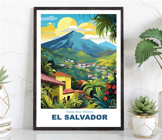 Santa Ana Volcano Poster: El Salvador Travel Art Print - Etsy